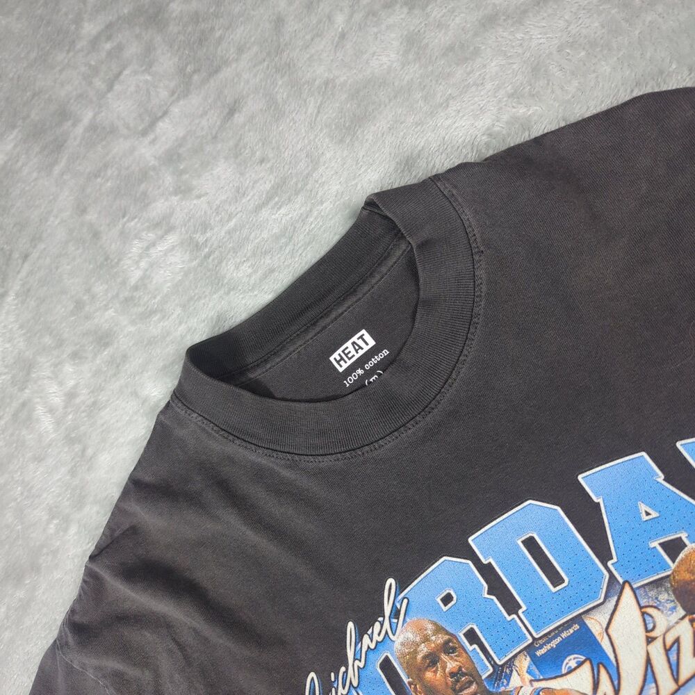Michael Jordan Washington Wizards Rap Tee T-Shirt Mens Medium HEAT Irvine Black